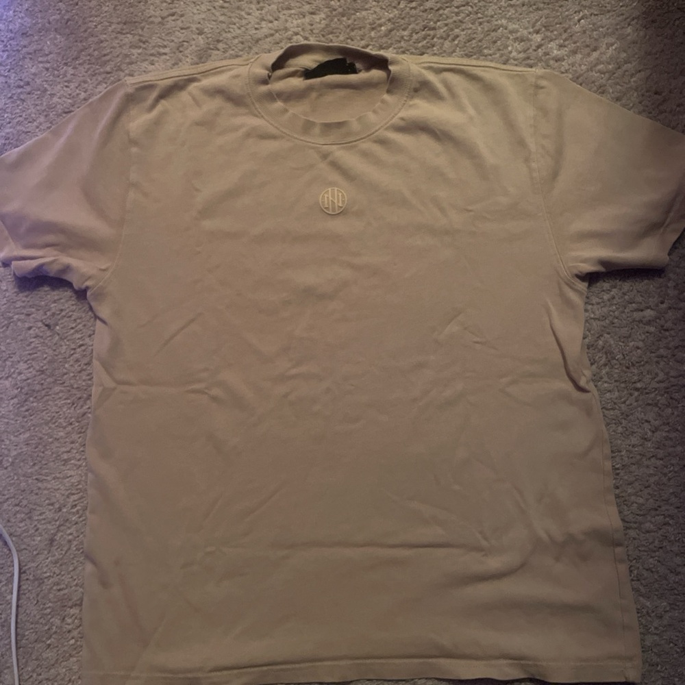 Tan Short Sleeve Tee with Crew Neck